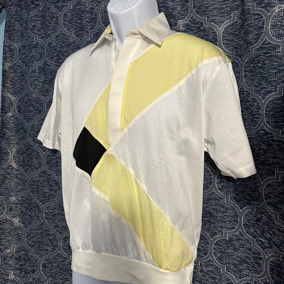 Alan Stuart men's medium 70's vintage short sleeve banded waist shirt - Picture 3 of 4